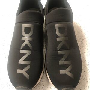 DKNY women’s Black and Gray Slip-On Sneakers